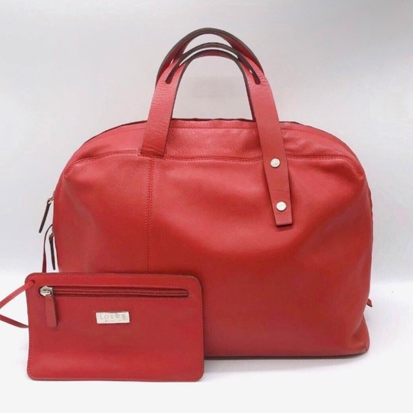 Loewe Handbags - Loewe Red Satchel Bags Vibrant Leather Set